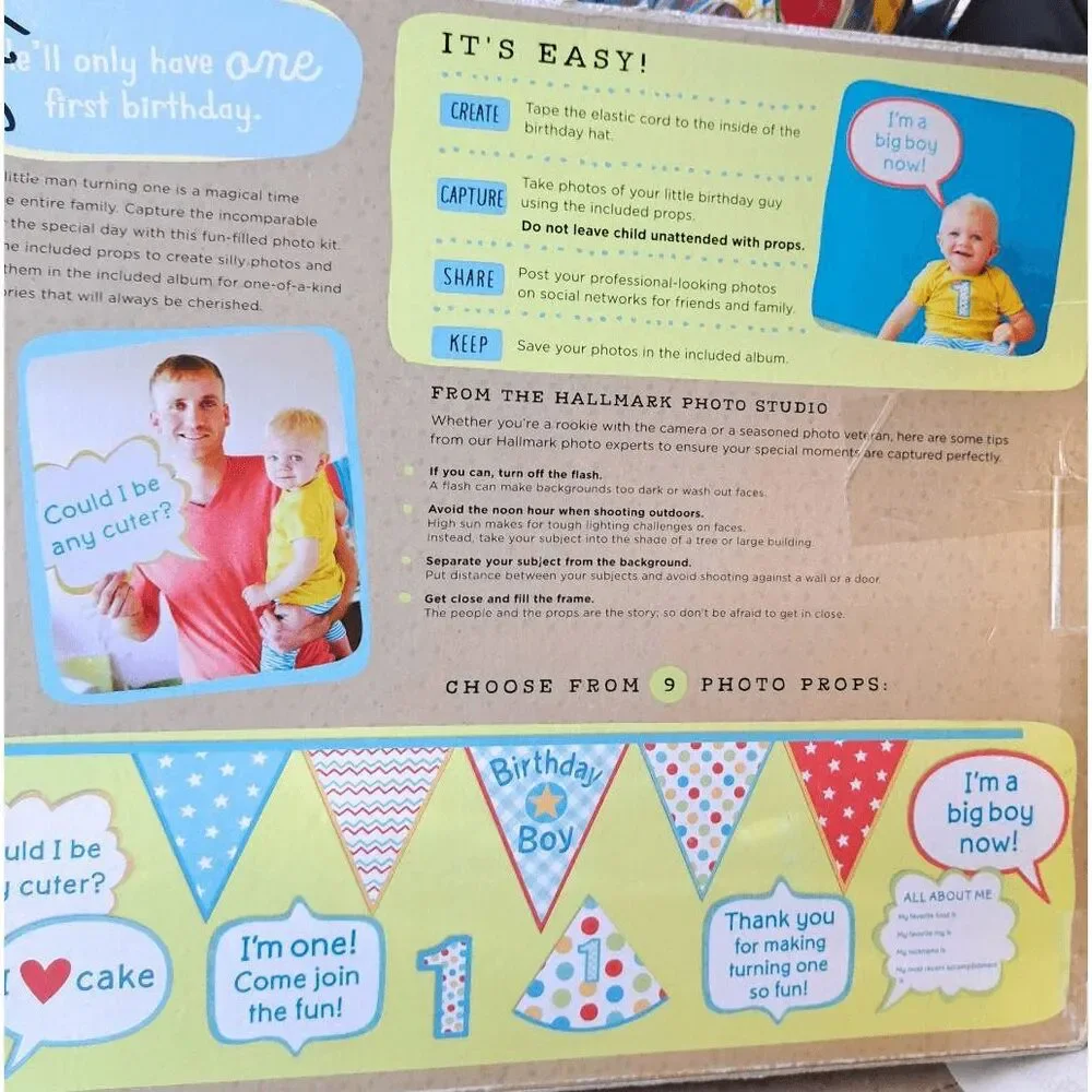Baby Boy 1st Birthday Kit Hallmark Decorations Props